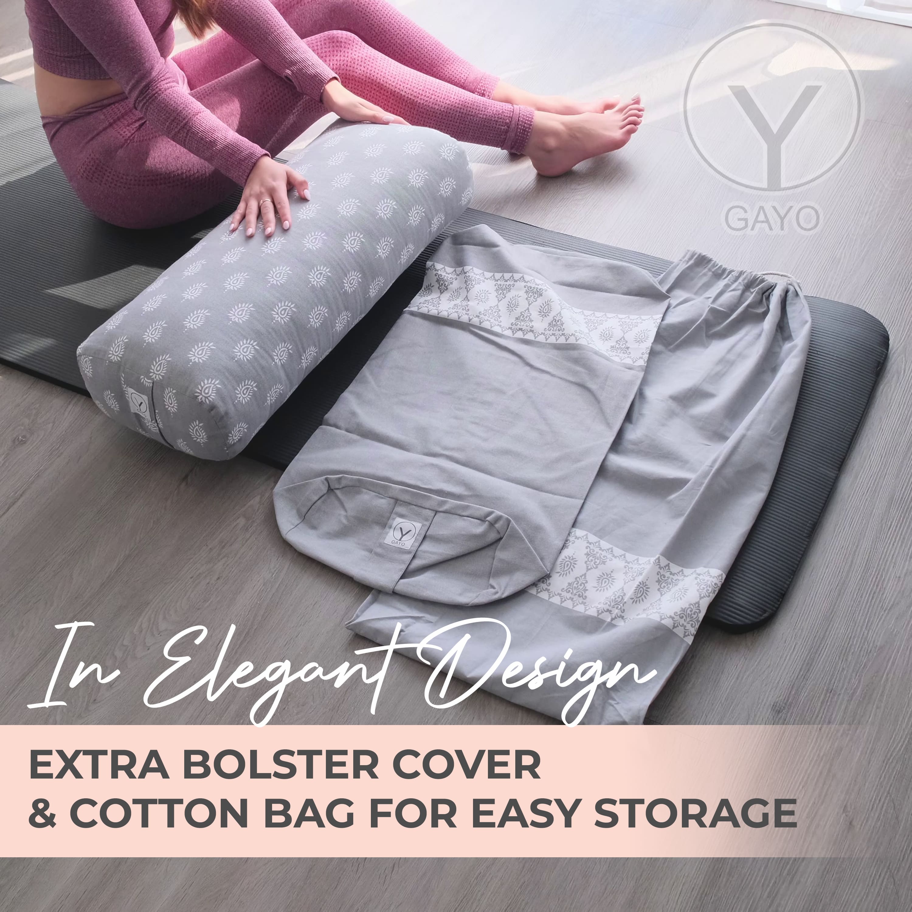 Gayo | Organic Cotton Yoga Bolster Set with Carry Bag