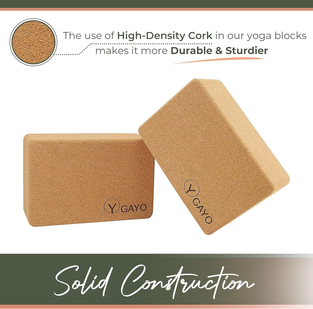 Gayo | Sustainable Large Cork Yoga Blocks & Strap Set