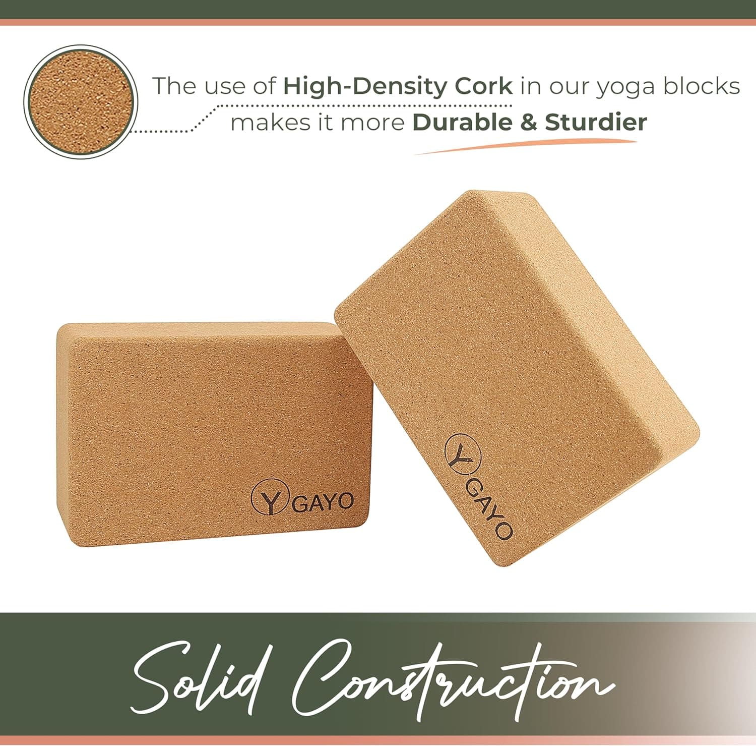 Gayo | Sustainable Large Cork Yoga Blocks & Strap Set