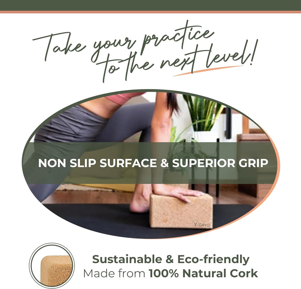 Gayo | Sustainable Large Cork Yoga Blocks & Strap Set