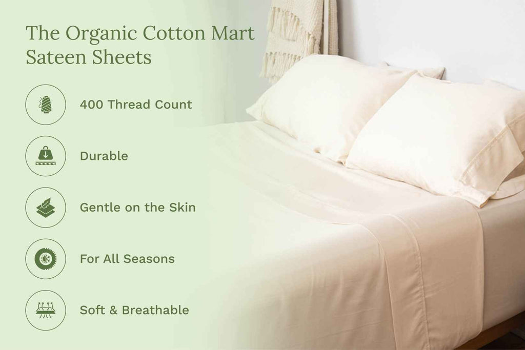 Organic Sateen Bed Sheets Set