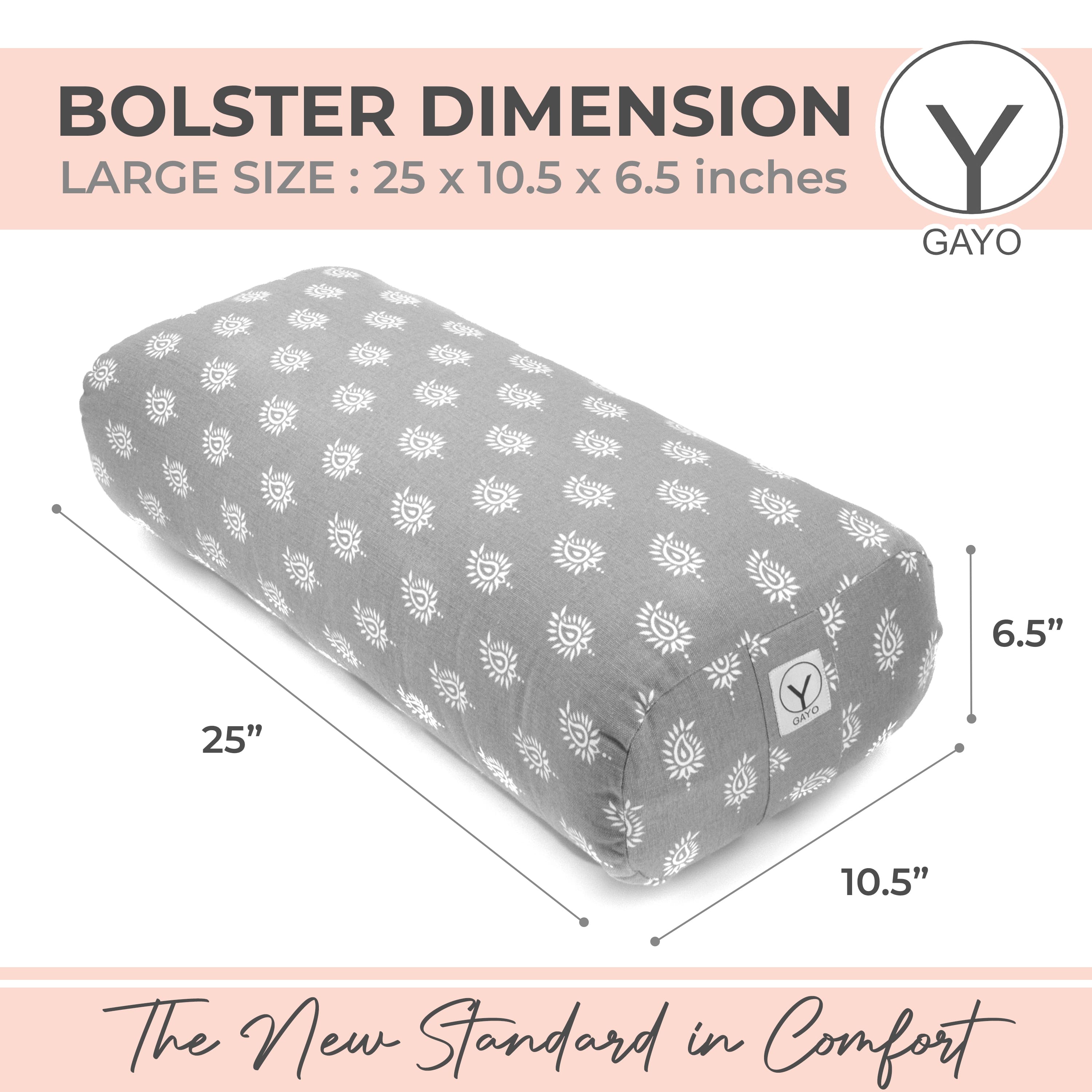 Gayo | Organic Cotton Yoga Bolster Set with Carry Bag